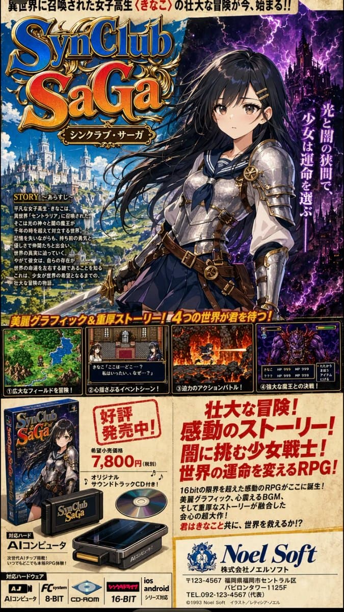 Retro JRPG Magazine Ad - AI image template preview