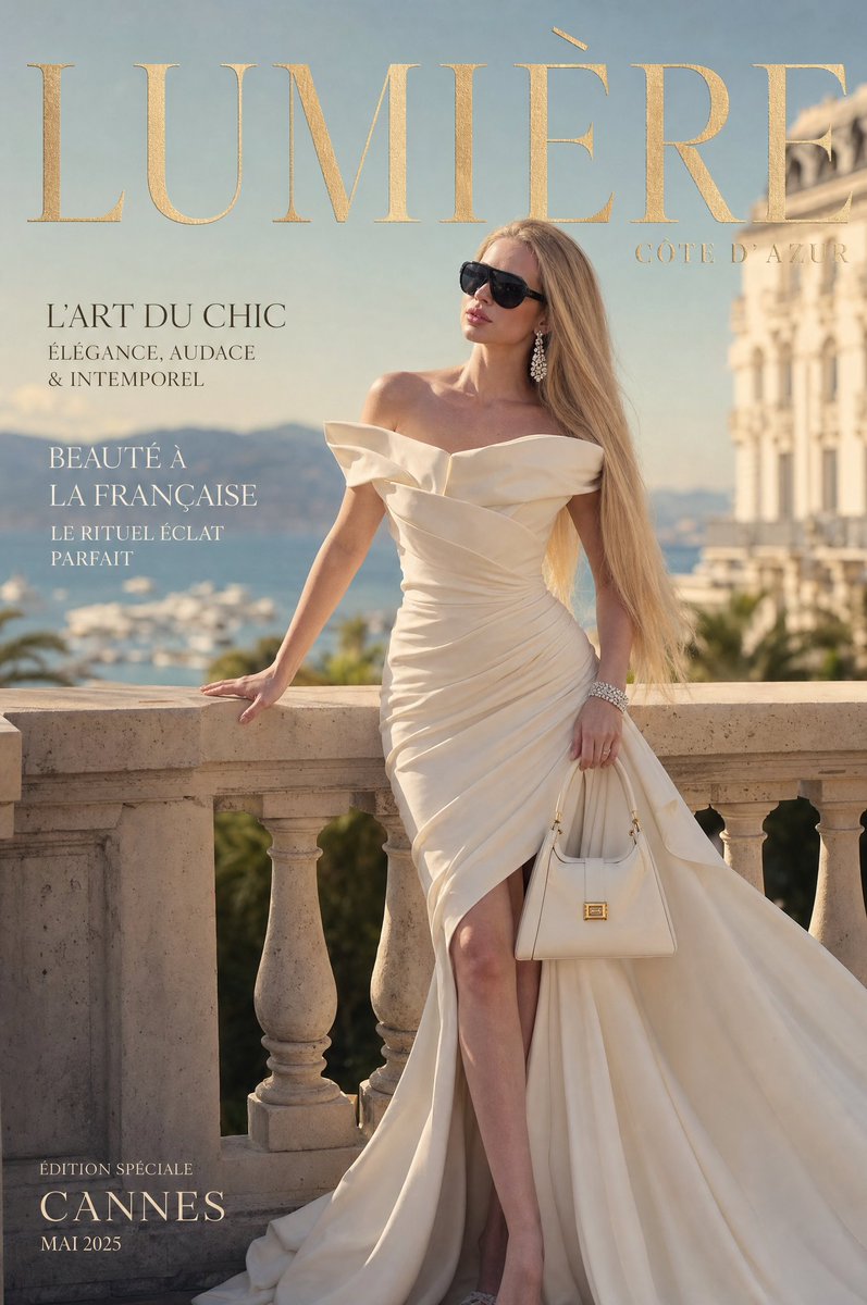 Côte d’Azur Couture Magazine Cover - AI image template preview