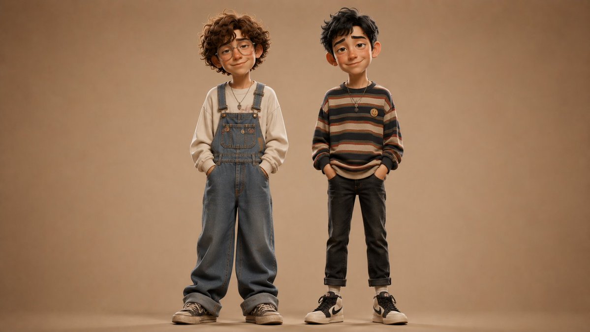 Anonymous Kids Studio Fashion Portrait - AI image template preview