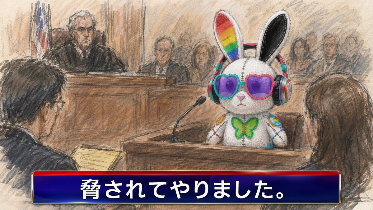 Courtroom Sketch Rabbit Witness - AI image template preview