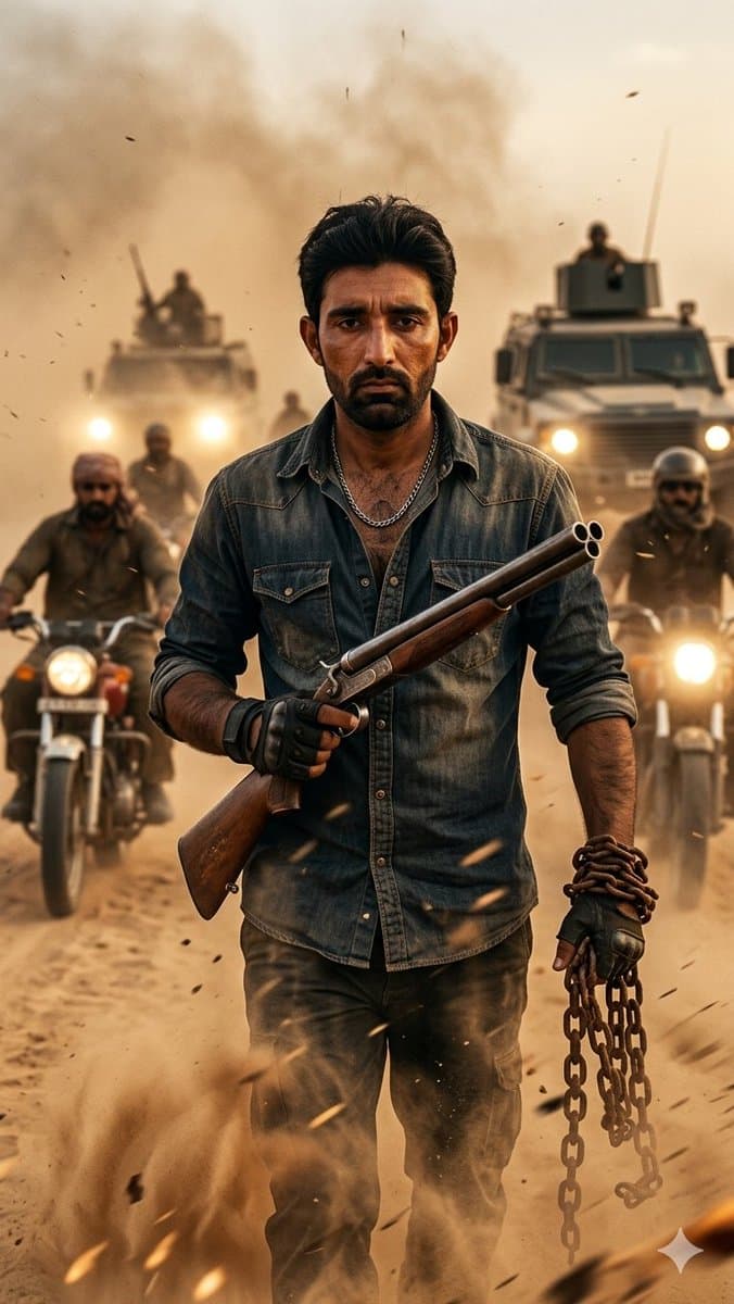 Desert Rebel Convoy Portrait - AI image template preview