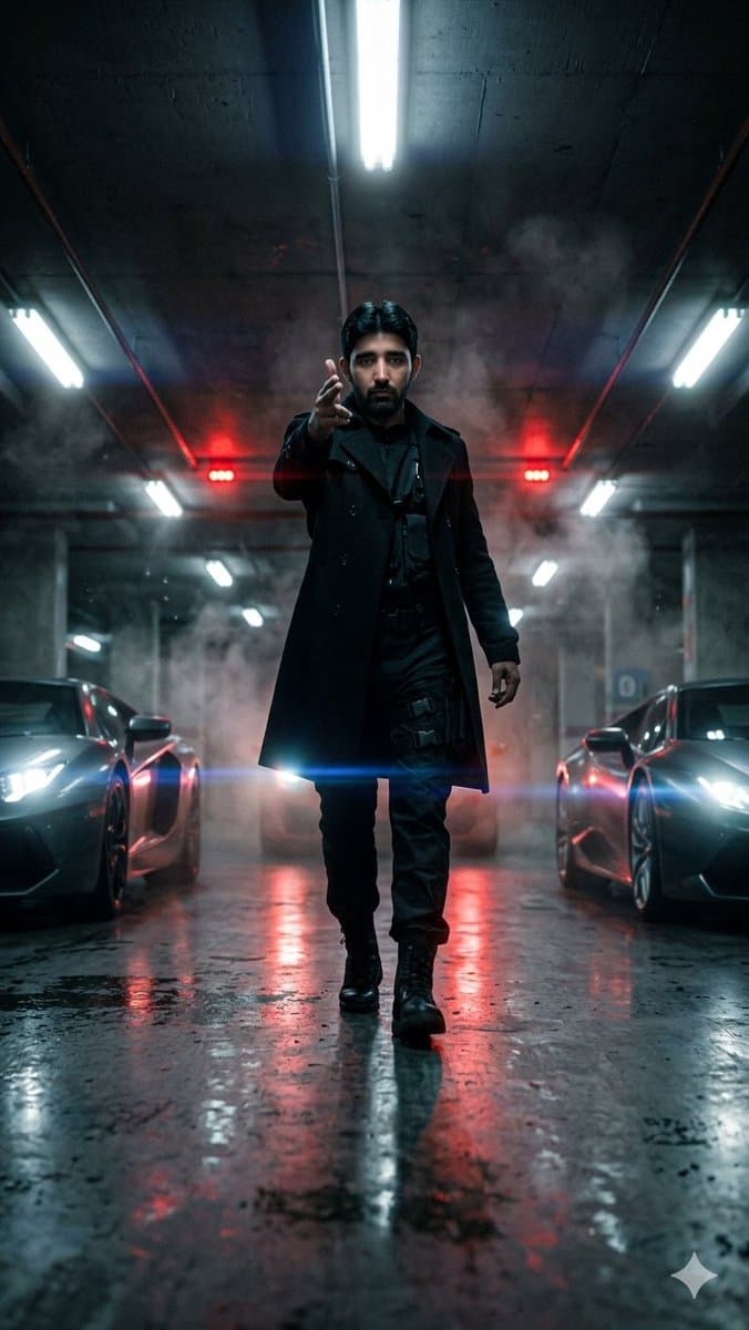 Cinematic Parking Garage Walk - AI image template preview