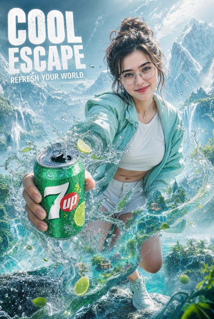 Cinematic 7 Up Cool Escape Poster - AI image template preview
