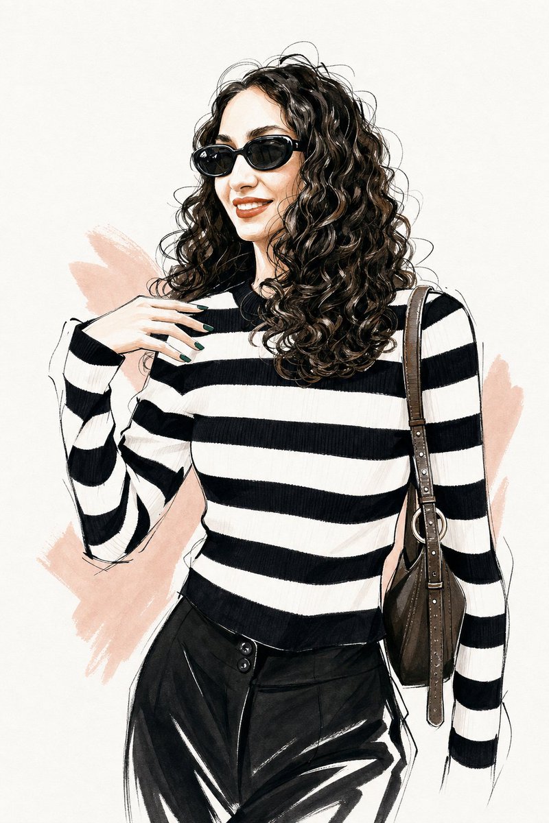 Vogue Style Fashion Illustration - AI image template preview