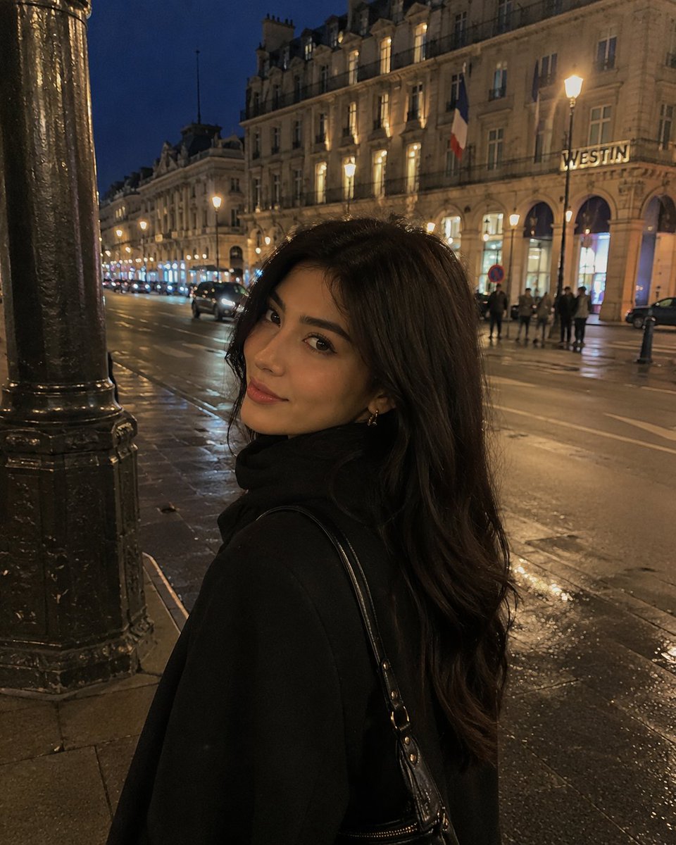 iPhone Night Street Portrait - AI image template preview