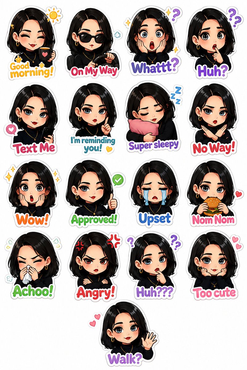 Personalized Chibi Sticker Pack - AI image template preview