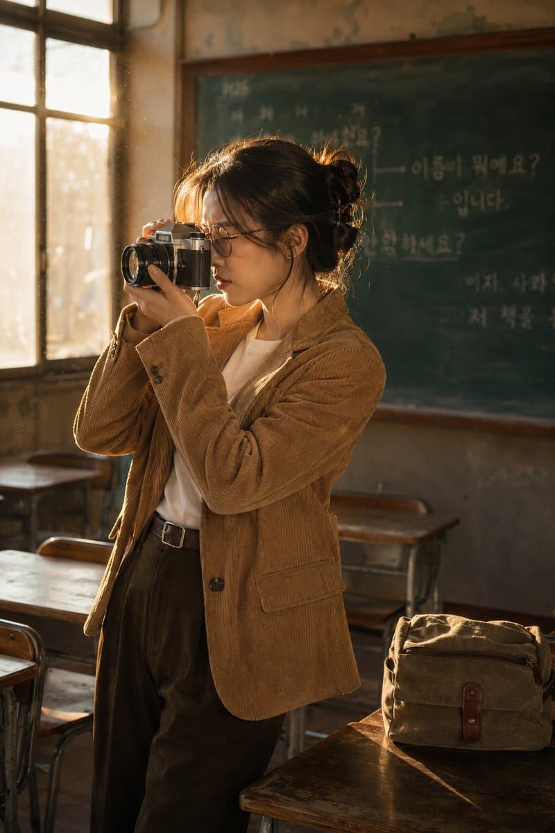 Vintage Film Camera Portrait - AI image template preview