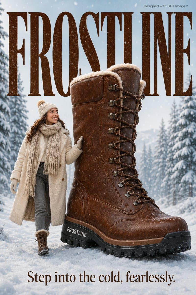 Cozy Winter Lifestyle Brand Advertisement - AI image template preview