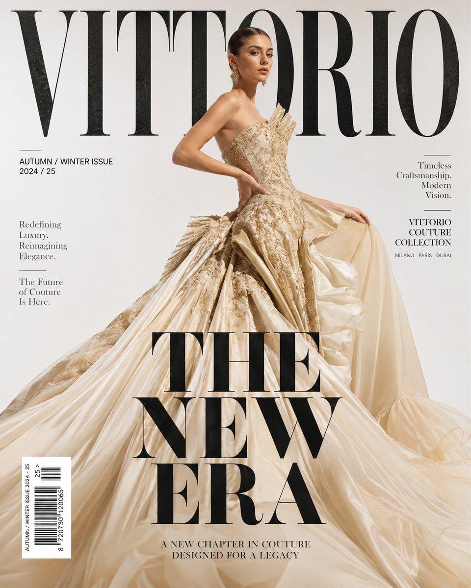 Luxury High Fashion Magazine Cover - AI image template preview