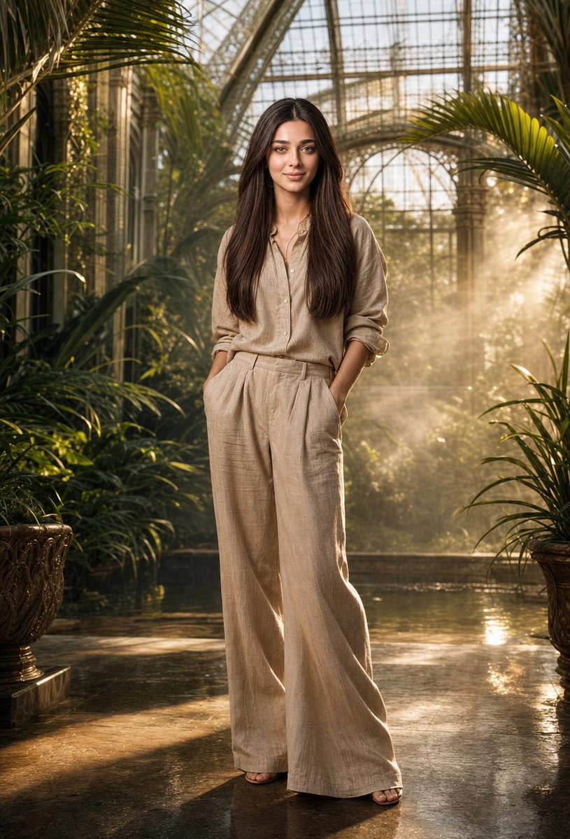 Tropical Greenhouse Editorial Portrait - AI image template preview