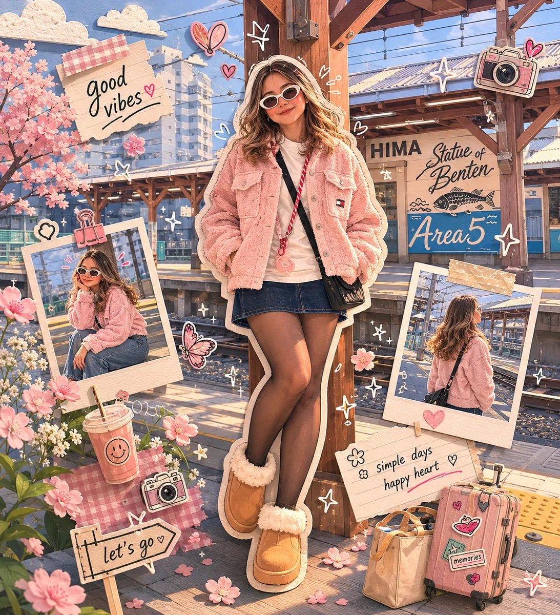 Kawaii Scrapbook and Paper-cut Diorama - AI image template preview