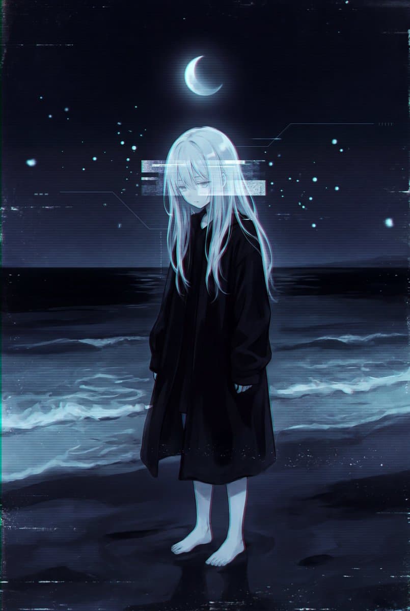 Dark Liminal Anime Illustration - AI image template preview
