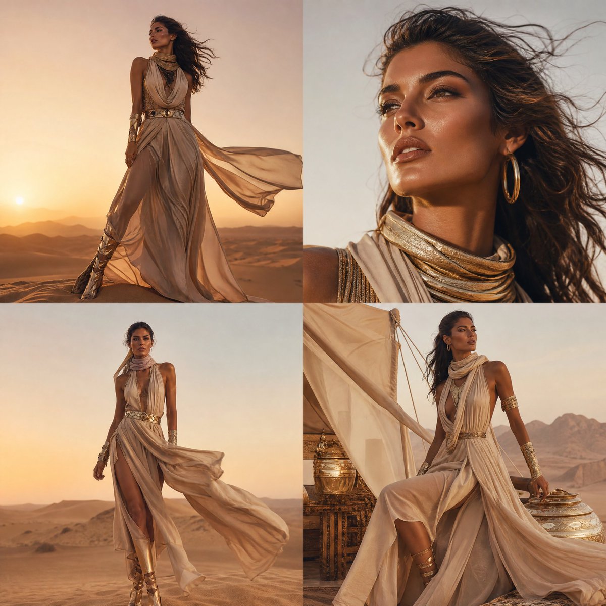 High-Fashion Desert Couture Shoot - AI image template preview