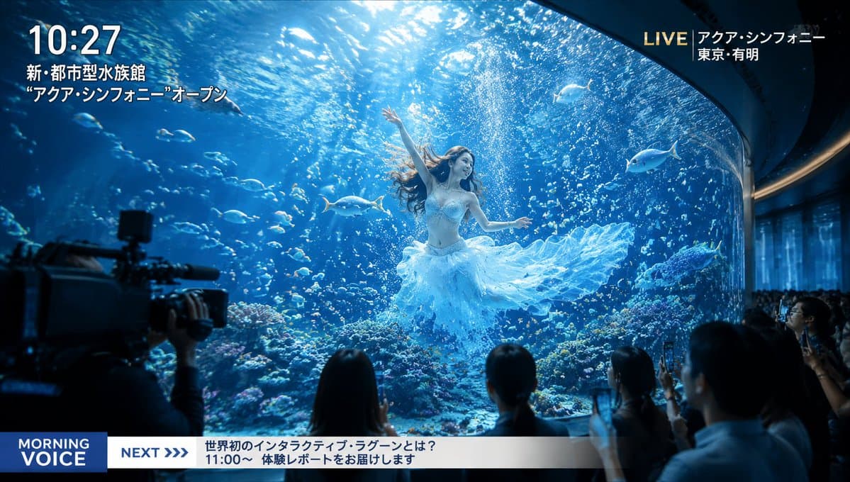 Futuristic Aquarium Mermaid Scene - AI image template preview