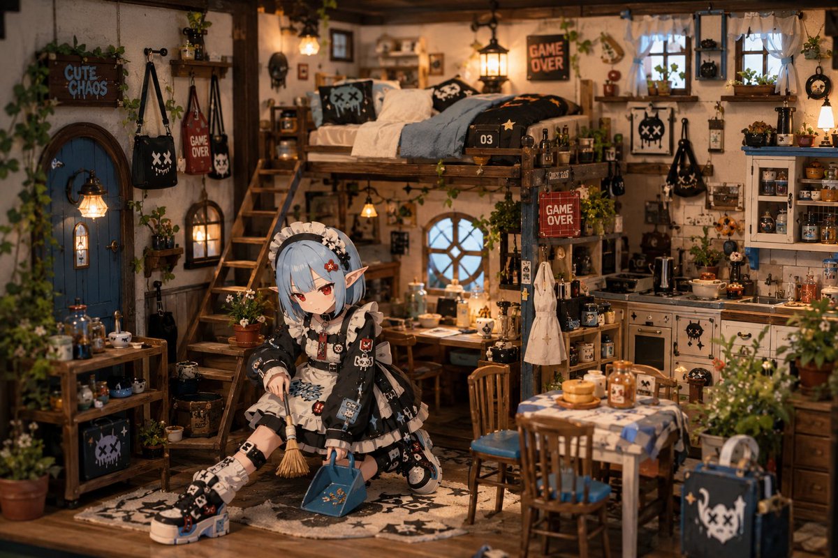 Miniature Diorama Character Living Space - AI image template preview