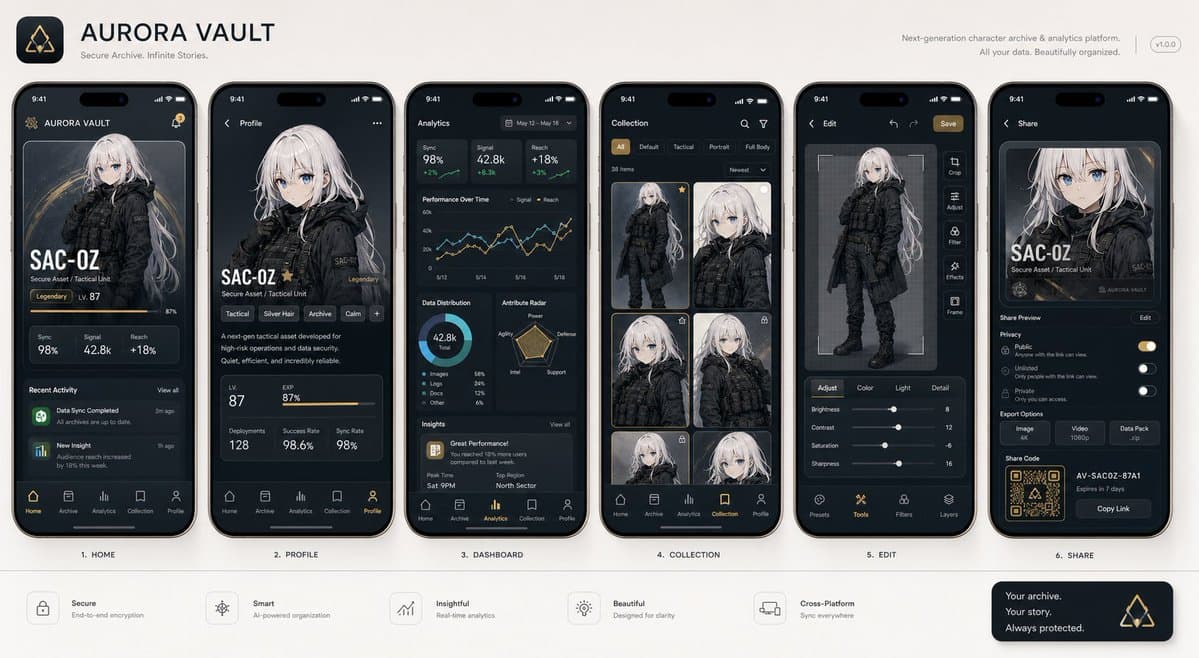 Next-Gen Mobile App UI Showcase - AI image template preview