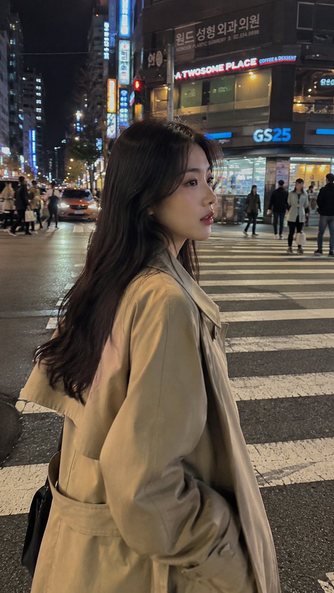 Seoul Night Street Photography - AI image template preview