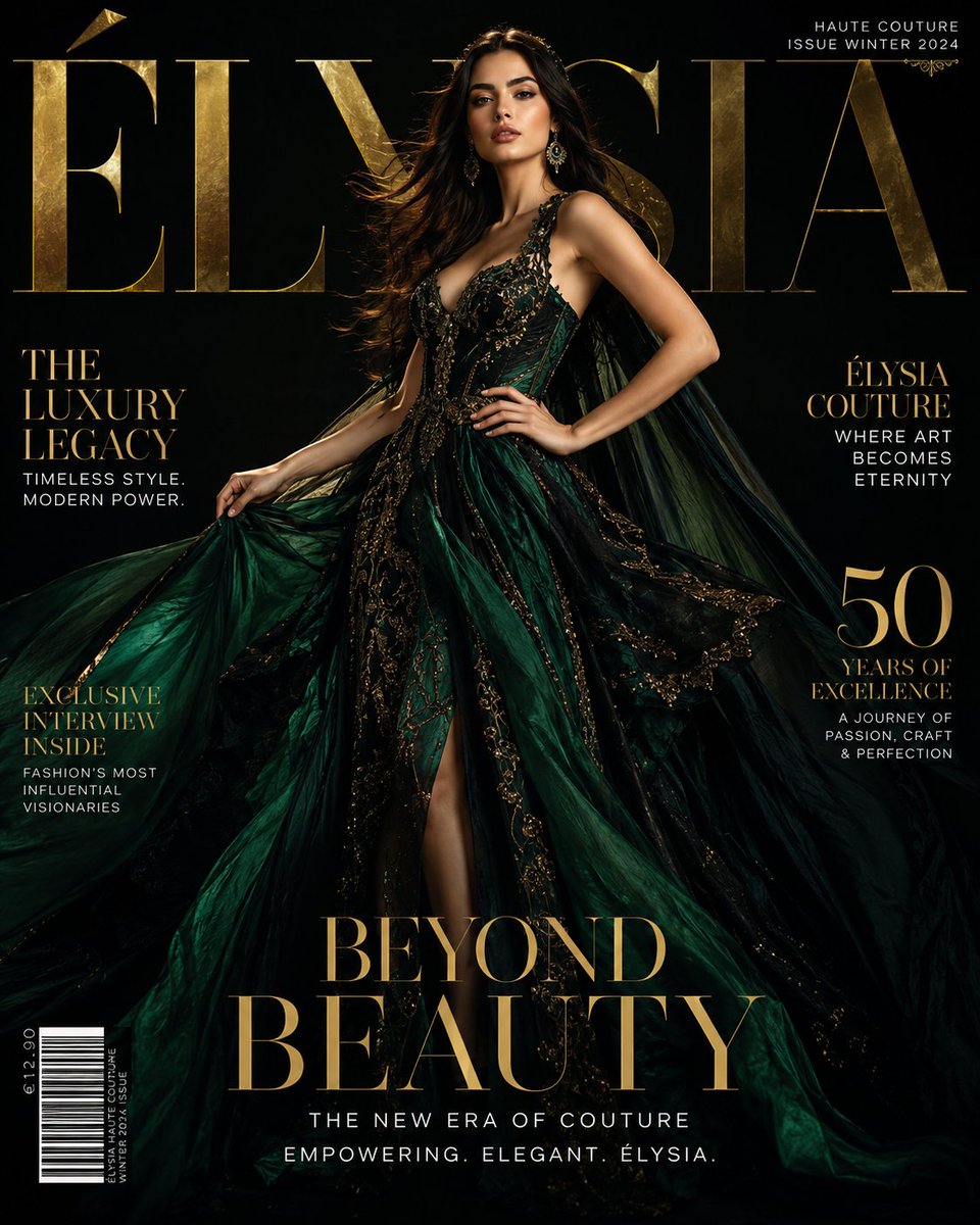 Luxury Fashion Magazine Cover - AI image template preview