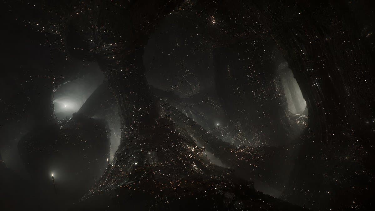 Dark Alien Megastructure Cavern - AI image template preview