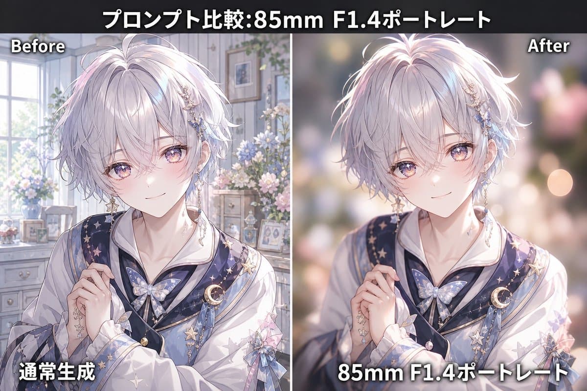 85mm F1.4 Anime Portrait Comparison - AI image template preview