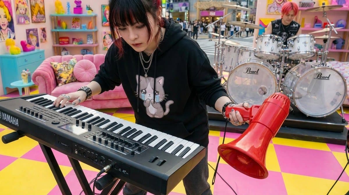 Kawaii Punk Band Studio Scene - AI image template preview