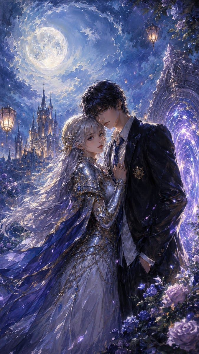 Moonlit Gothic Fantasy Couple - AI image template preview