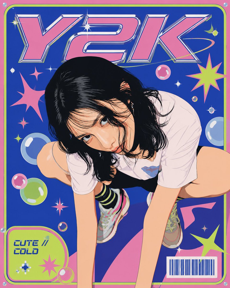 Y2K Vector Magazine Cover - AI image template preview
