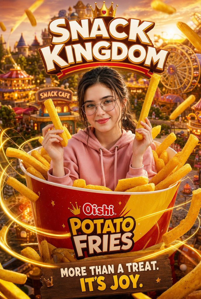 Snack Kingdom Potato Fries Ad - AI image template preview