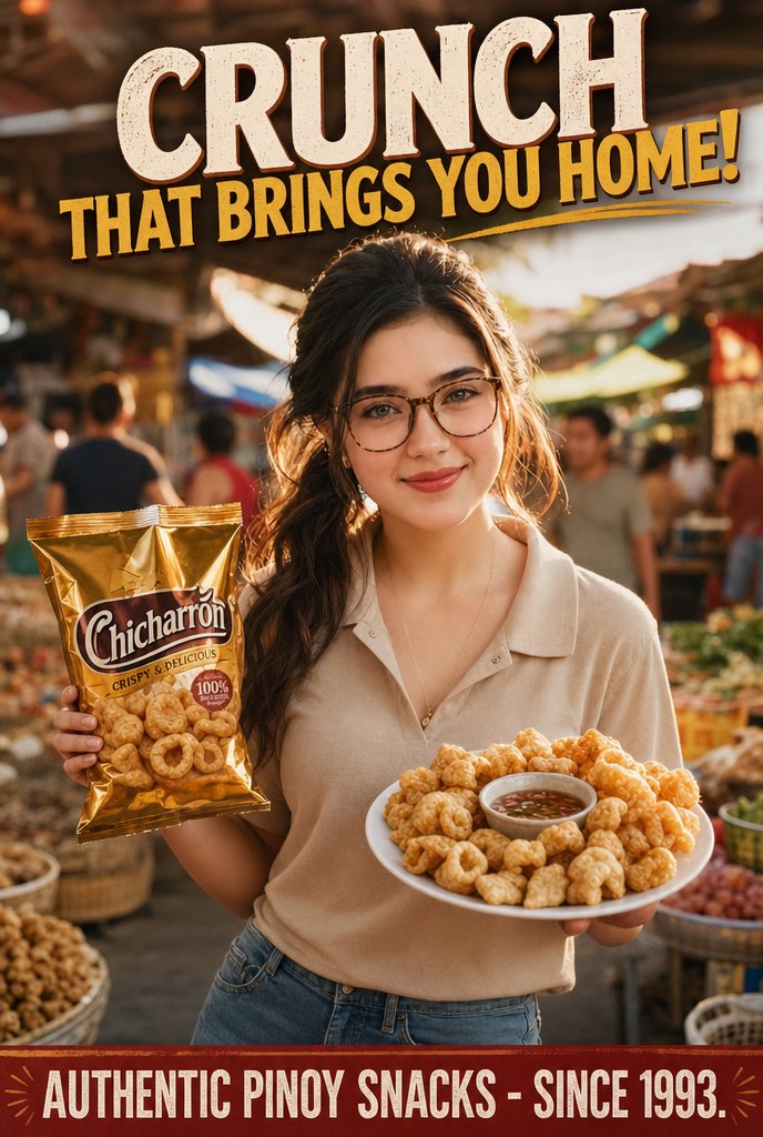 Nostalgic Filipino Chicharrón Ad - AI image template preview