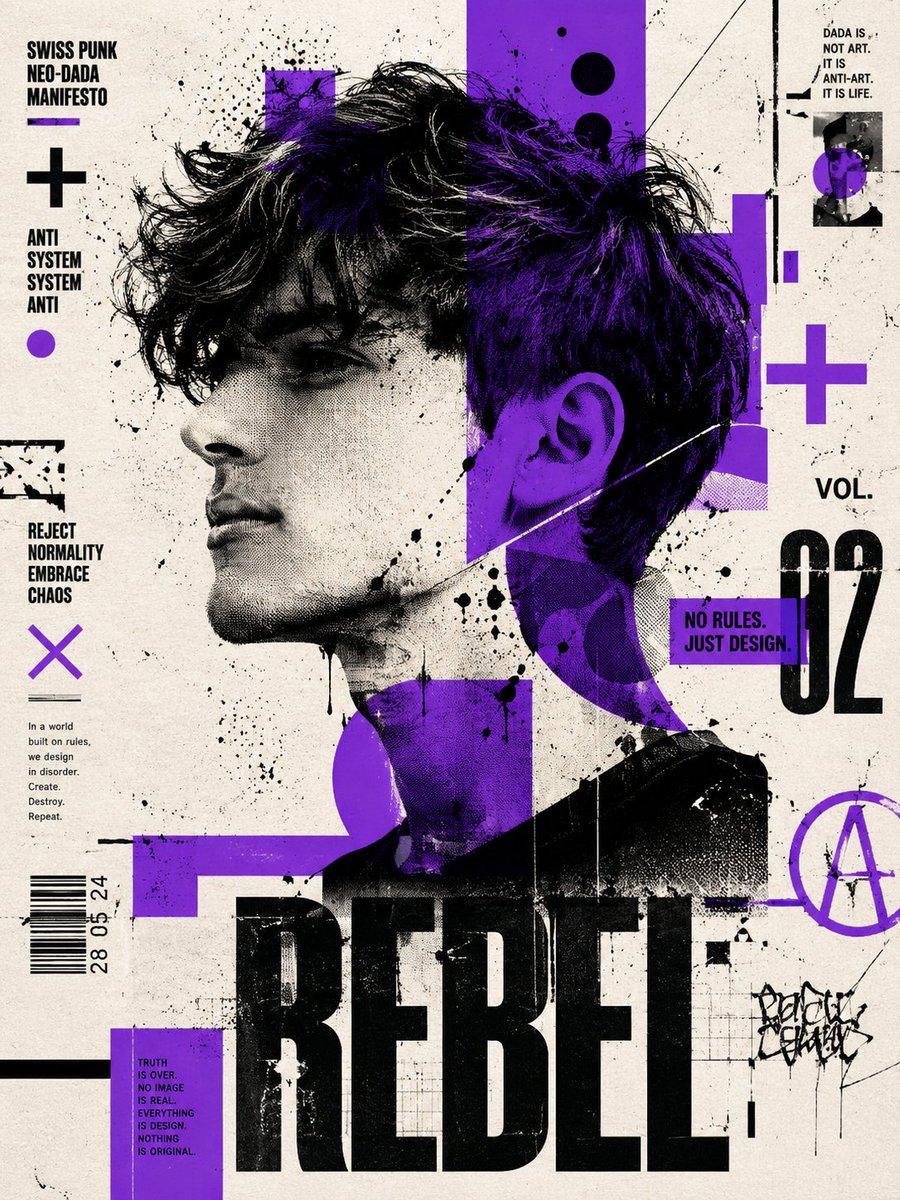 Swiss Punk Editorial Poster - AI image template preview