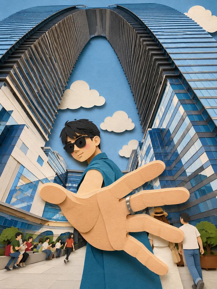 Whimsical Paper-Cut Travel Illustration - AI image template preview
