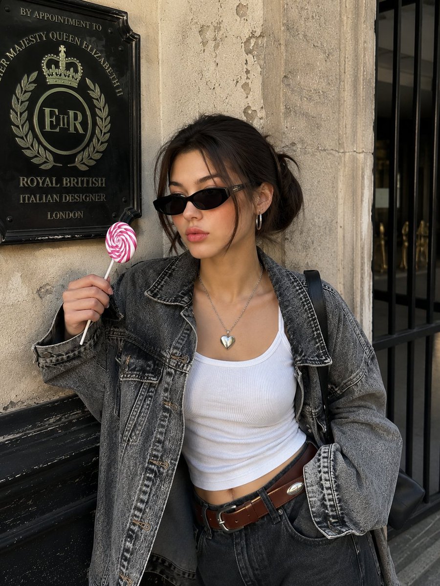 Stylish Korean Woman Street Style - AI image template preview