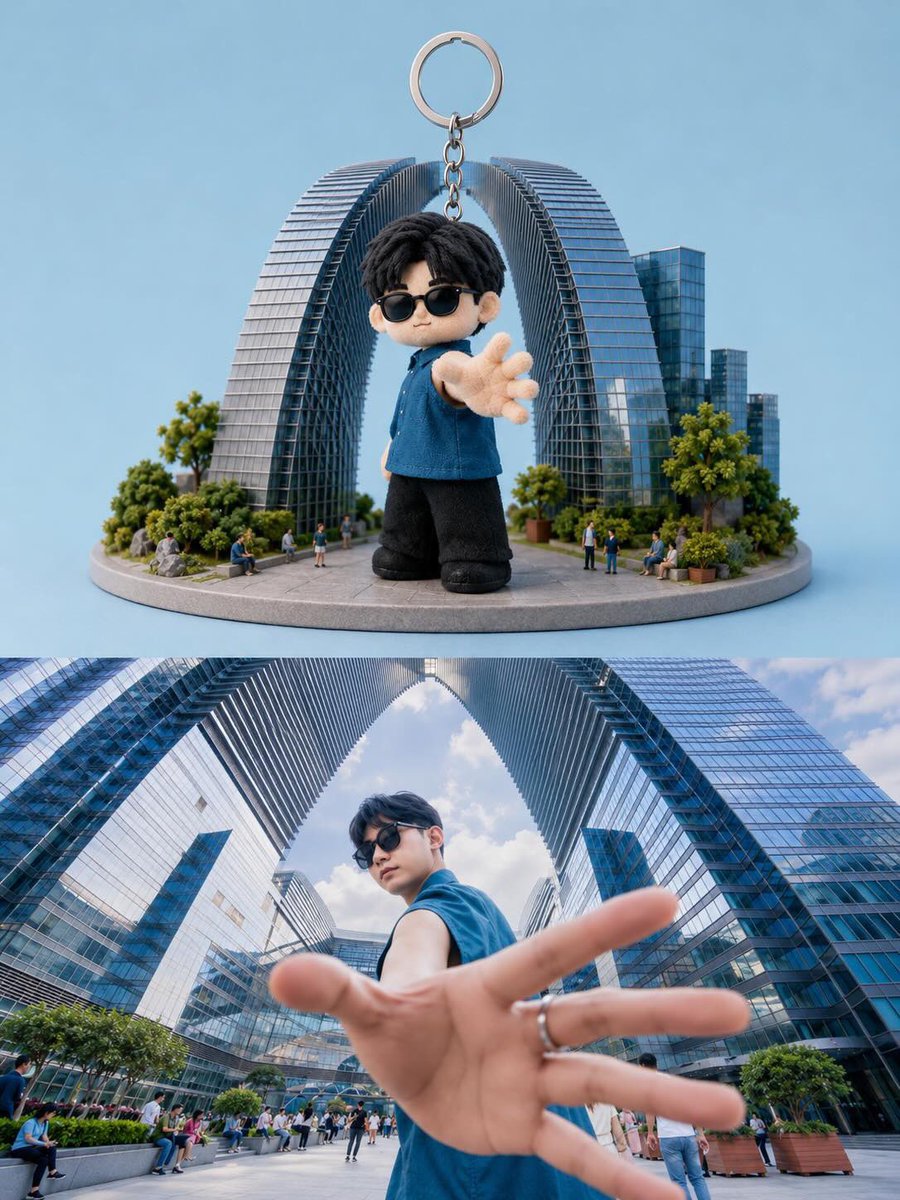 Toy Keychain vs Real Life Comparison - AI image template preview