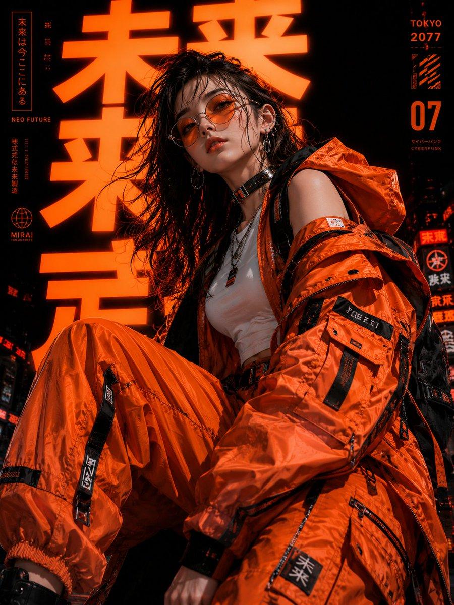 Cyberpunk Tokyo Fashion Portrait - AI image template preview