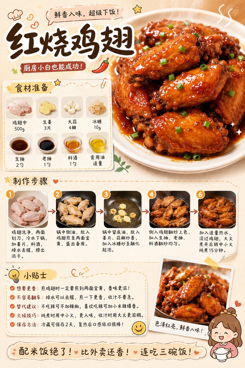 Gourmet Recipe Visual Note Poster - AI image template preview