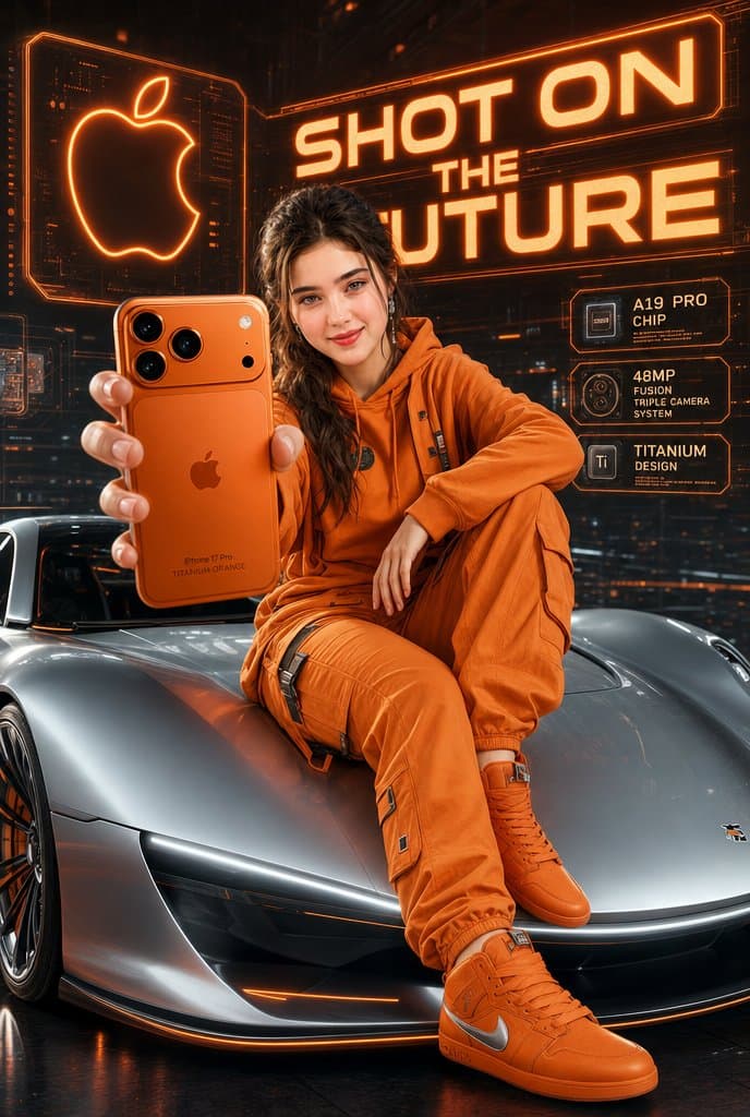 Futuristic Apple Campaign Concept - AI image template preview