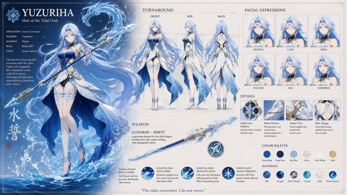 Anime RPG Character Reference Sheet - AI image template preview