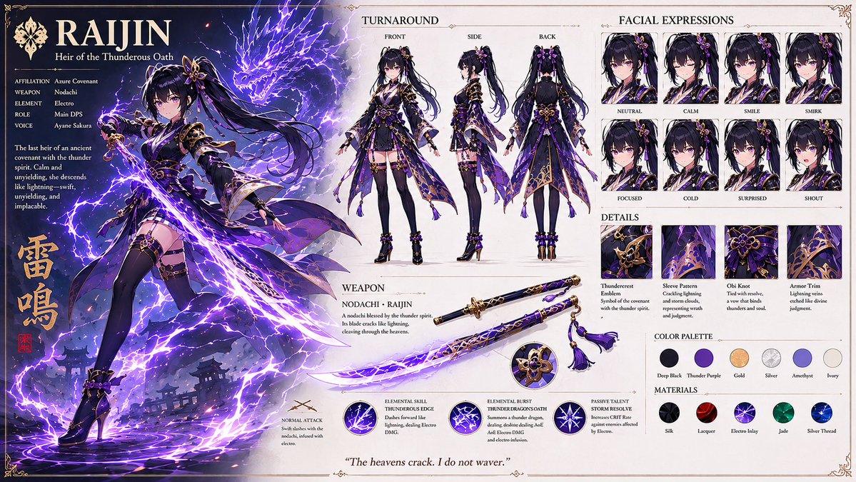Anime RPG Character Design Sheet - AI image template preview