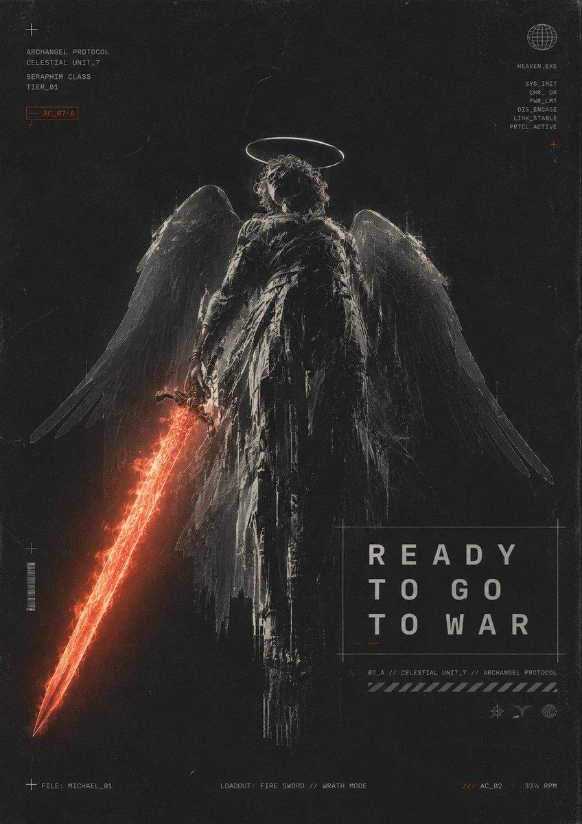 Dark Archangel War Poster - AI image template preview
