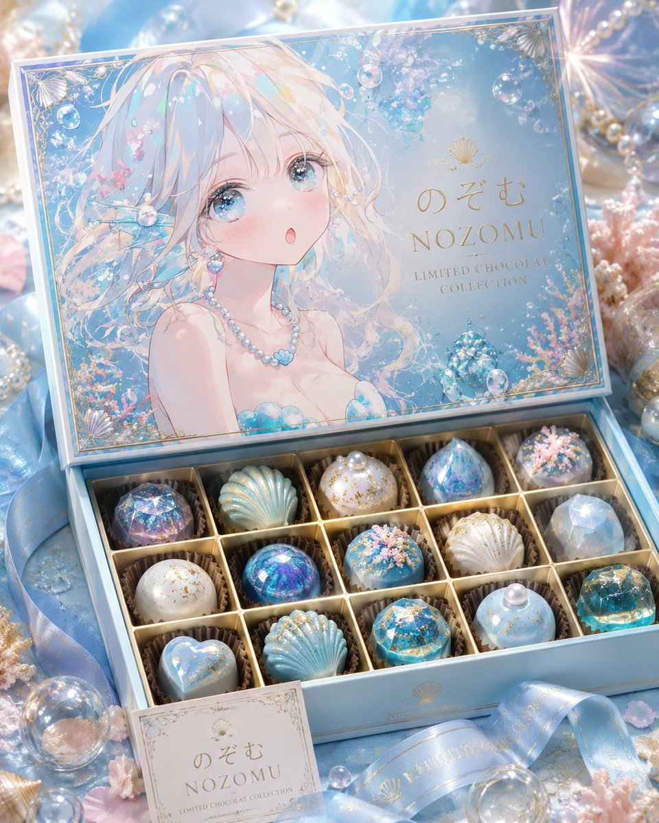 Luxury Ocean Princess Chocolate Box - AI image template preview