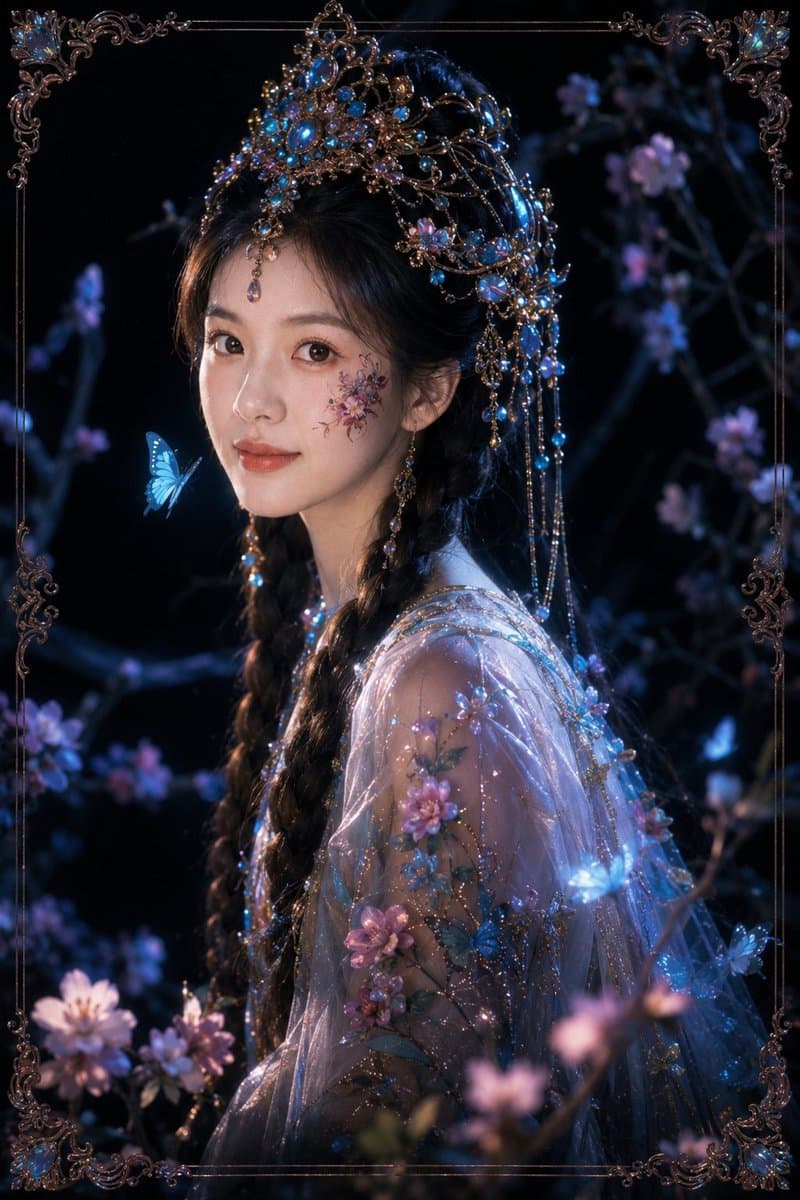 Dark Fantasy Oriental Mythic Portrait - AI image template preview