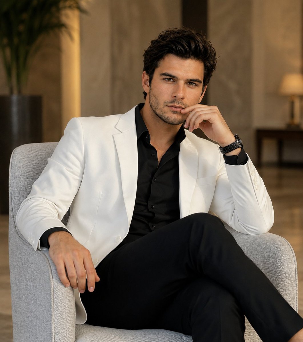 Luxury Fashion Hotel Lobby Portrait - AI image template preview