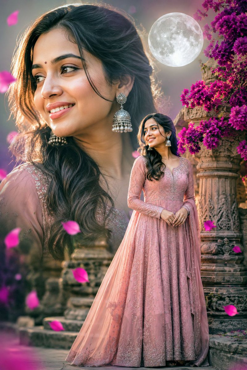 Double Exposure Indian Woman Portrait - AI image template preview
