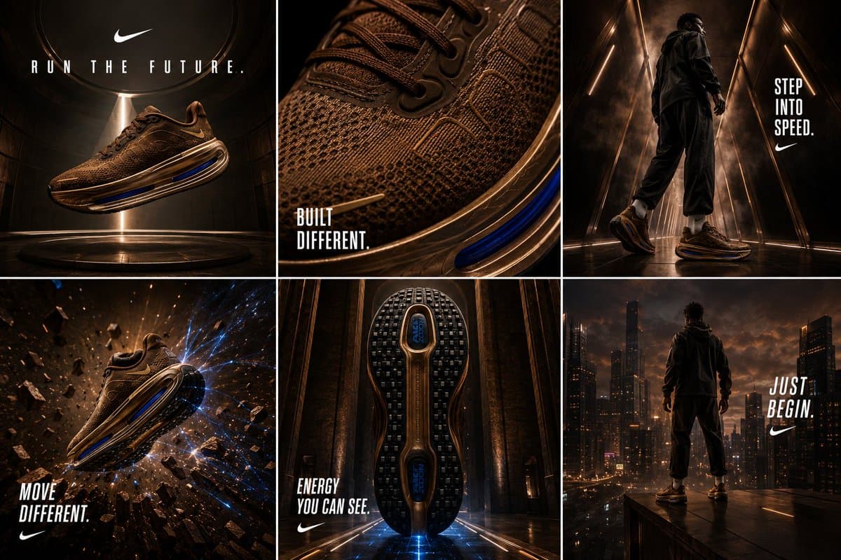 Nike Vomero Future Campaign Master Prompt - AI image template preview