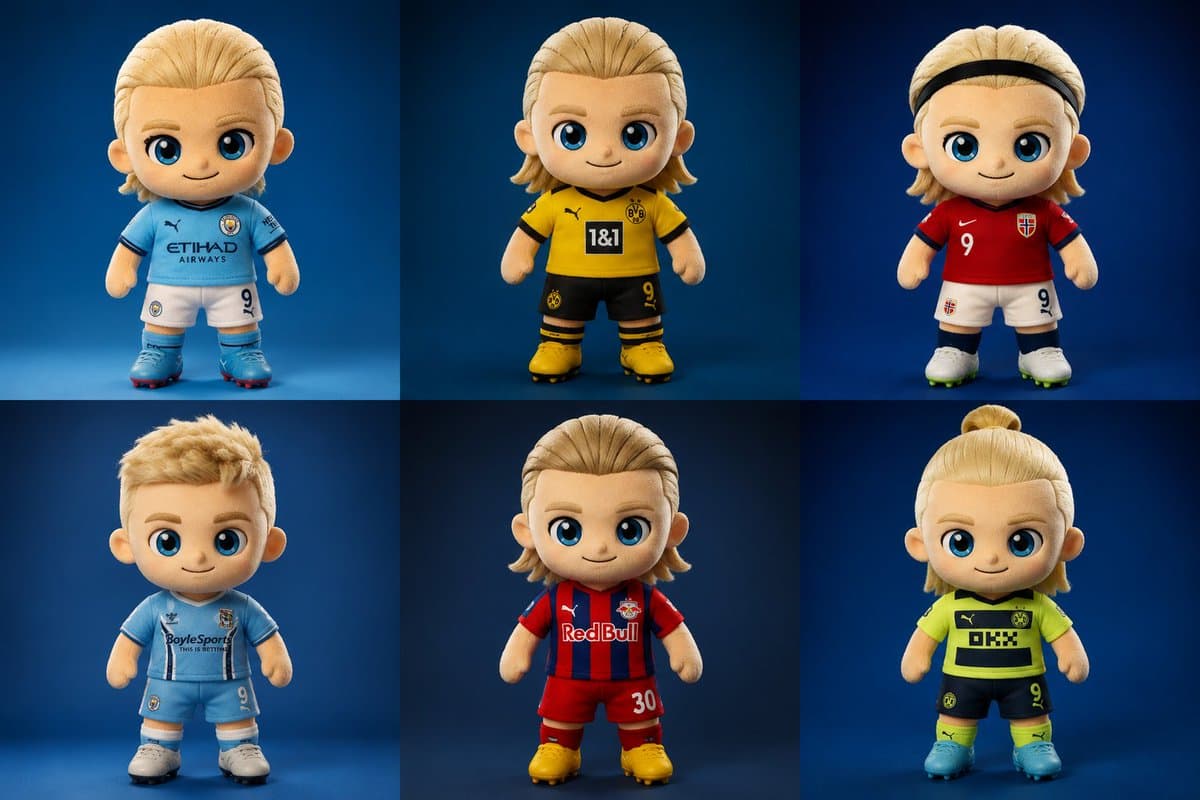 Plush Chibi Soccer Mascot - AI image template preview