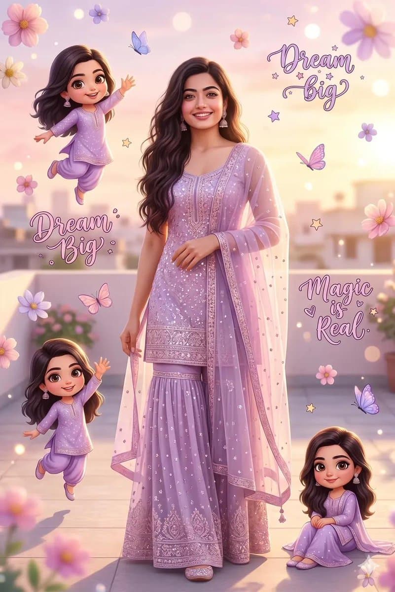 Dreamy Collage Portrait of a Girl - AI image template preview
