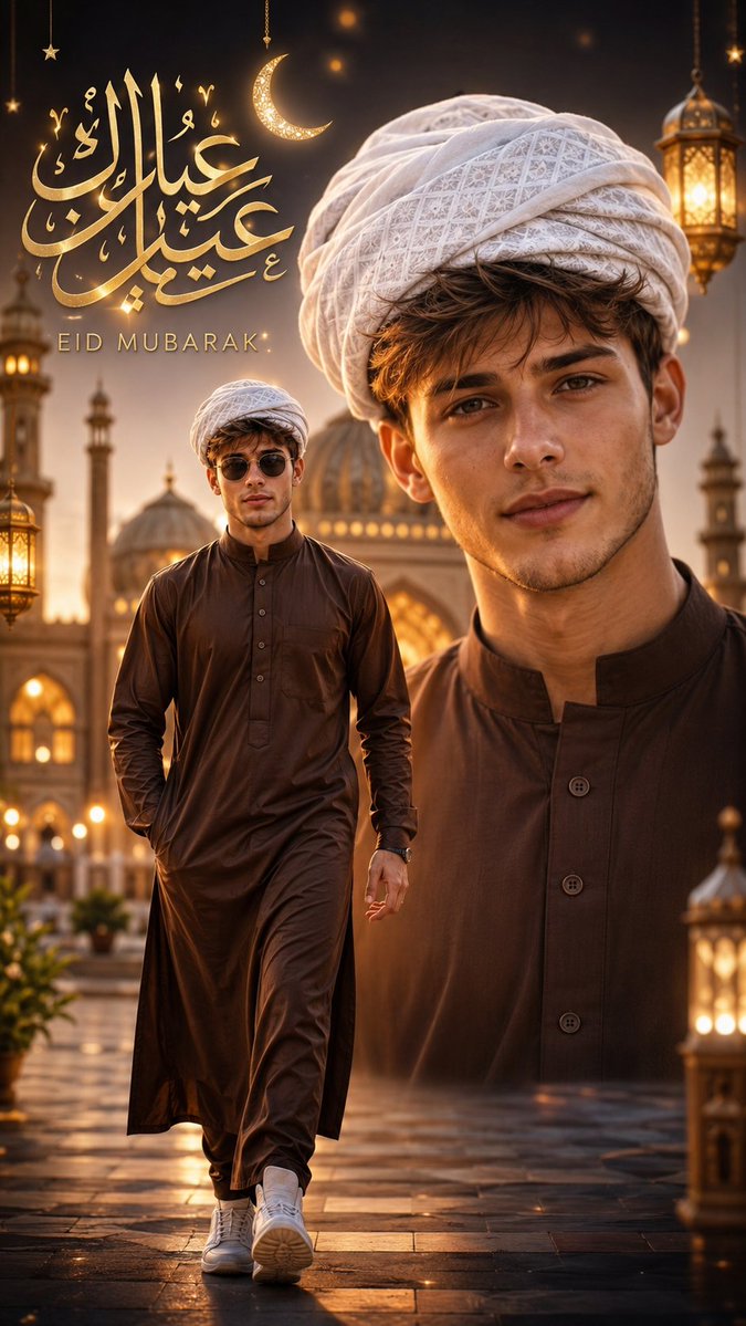 Eid Mubarak Stylized Composition - AI image template preview
