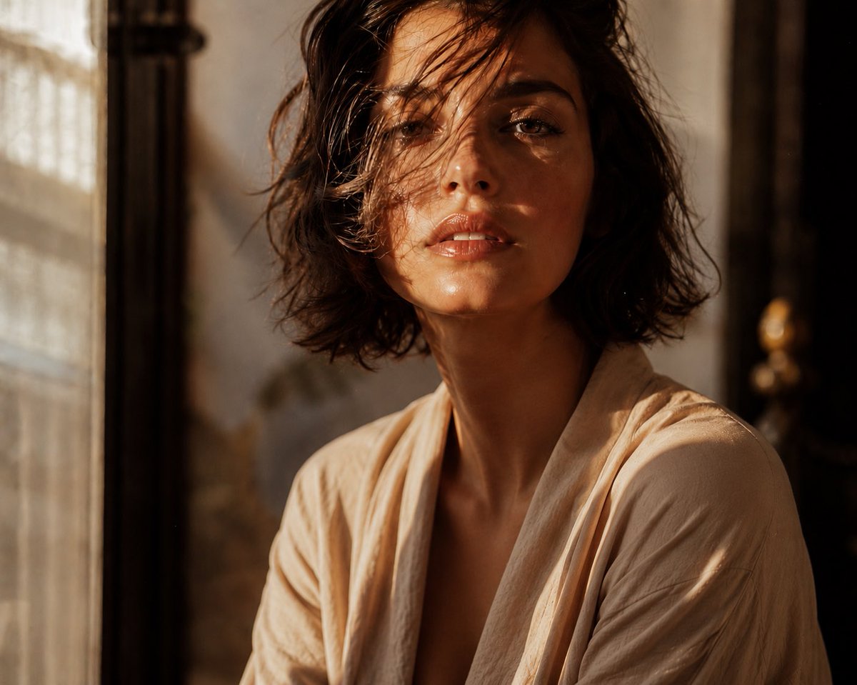 Editorial Portrait Close-Up - AI image template preview