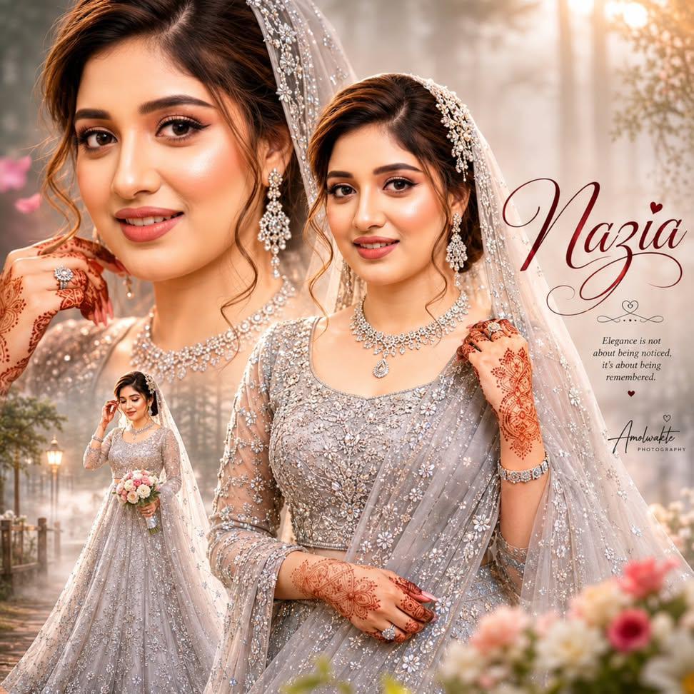 Ultra-realistic Indian Bridal Portrait Collage - AI image template preview