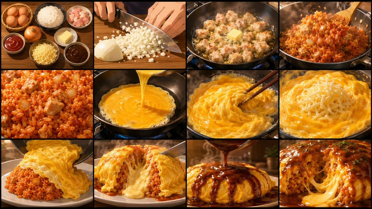 Anime Cooking Storyboard Grid Generator - AI image template preview